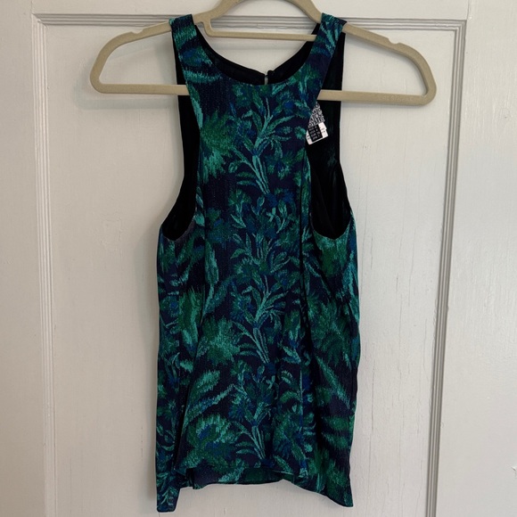 Shona Joy Green and Black Patterned Tank Top - Picture 1 of 7